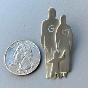 Two Parents and Child Family Pin